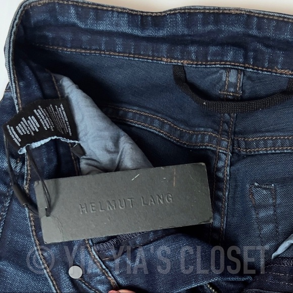 Helmut Lang Women’s SZ 24 High-Rise Slim Jeans in Dark Blue/Indigo Stretch Denim - Picture 11 of 14